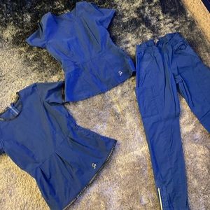 Blue scrubs pant and two tops by Jaannu